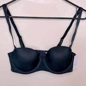 NWT Auden black multi-way lightly lined adjustable strapless bra 34C